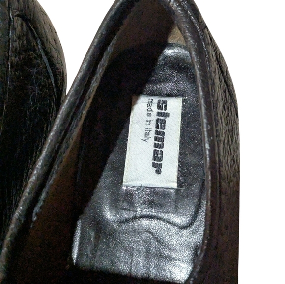 STEMAR Vintage Loafers Black Leather 10.5 Aligator Croc Made in Italy Old Money main image 7